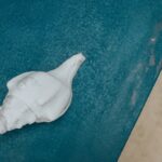 Saltwash paint tone on tone teal table close up