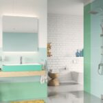 FERRO Bateria natrysk ścienna Algeo Square; Bateria umywalk Algeo Square; Squerto zestaw natrysk z deszczownią; Odpływ ścienny Wall; Uchwyt na papier; wieszak okragly i podwojny