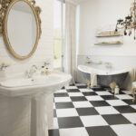 FERRO Bateria umywalkowa stojąca Retro New Bateria wannowa ze słuchawką i wężem Retro New