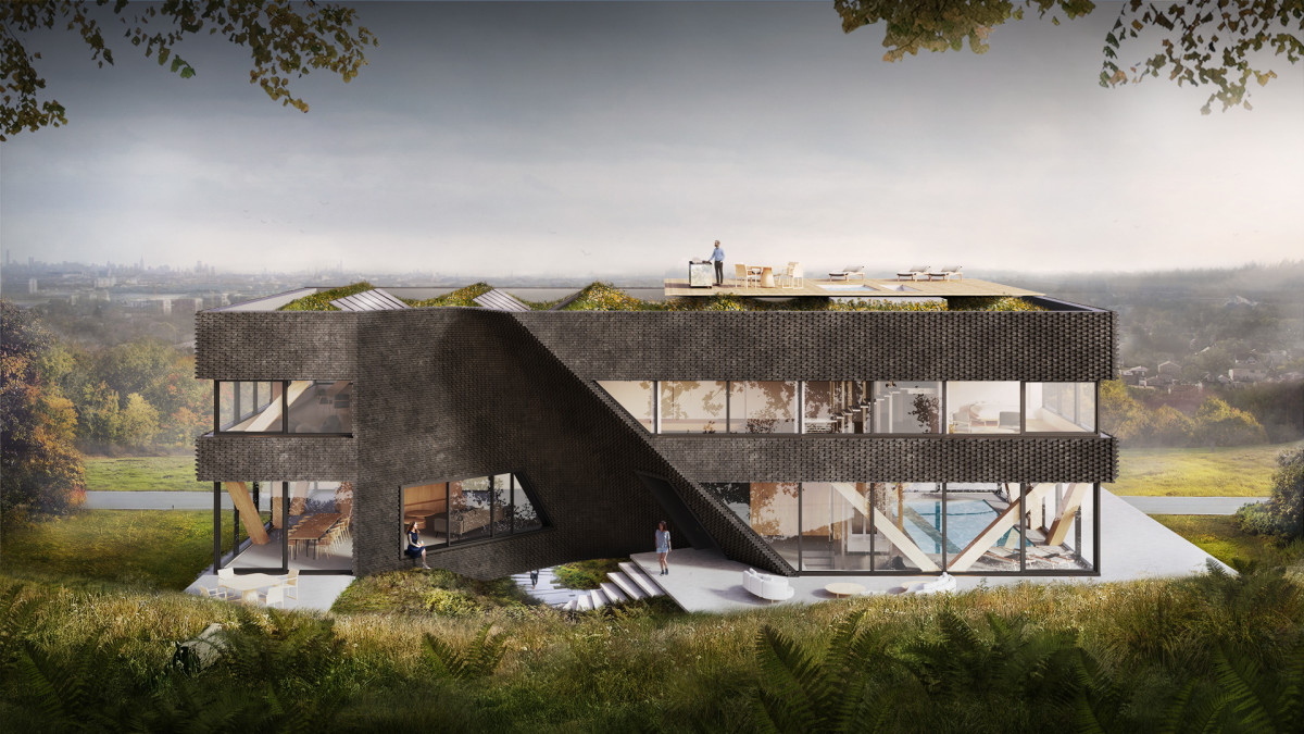 Dom-z-Grotą-BXB-wizualizacja-widok-od-lasu