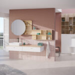 1. Koral - Premium White Supermatt, Natural Oak Wood, dolomite washbasin, soft close