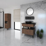 3. Lotos - Bronze Expressive Oak, ceramic washbasin, soft close 1280