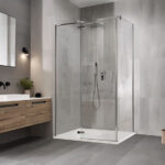minimal design walk shower are simplicity, functionality, and cl