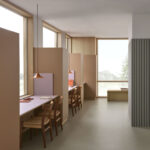 Furniture Linoleum 4003 walnut, 4010 lilac, 4175 pebble acoustic wall