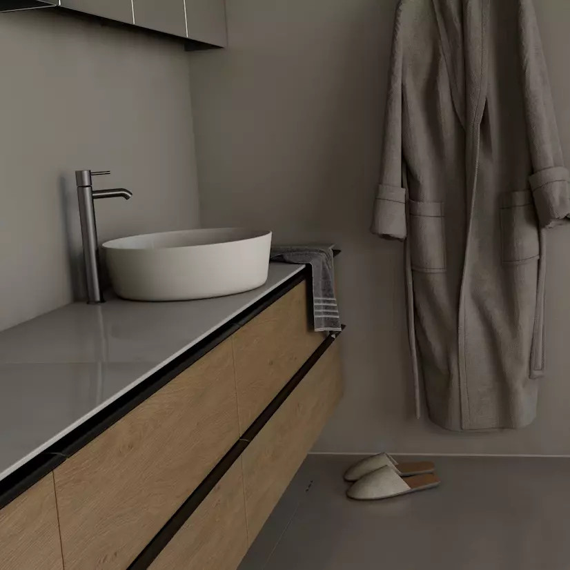 okrągła biała umywalka