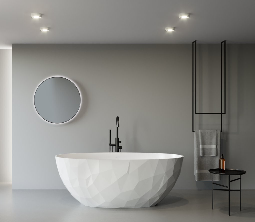 wanna geometryczna w kolorze białym