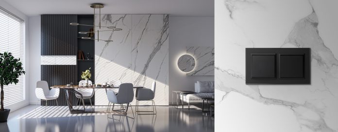 SONATA 14 ramka podwójna czarne szkło szronione czarny klawisz