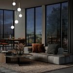 Luxurious modern interiors of a living room in 3d