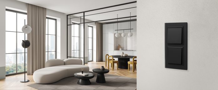 SONATA 21 ramka podwójna czarne szkło szronione czarne klawisze pion