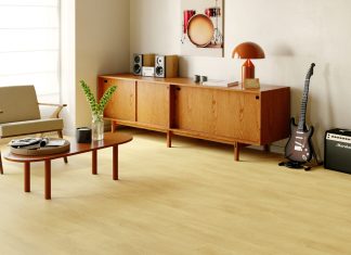 Panele winylowe VIN IN – funkcjonalność, która idzie w parze z designem panele winylowe, salon w stylu mid modern century