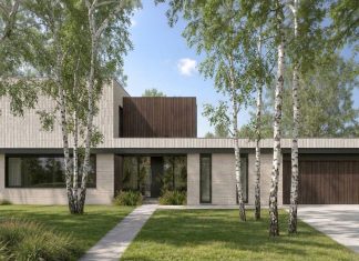 Pozioma cegła, pionowa cegła. Dom w Lesznie według projektu SAAN Architects SAAN_Leszno pod Warszawą_wiz_dzień_front2
